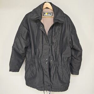 Vintage Roffe Ski‎ Wear Women's Black Diamond Pattern Winter Jacket Size 10